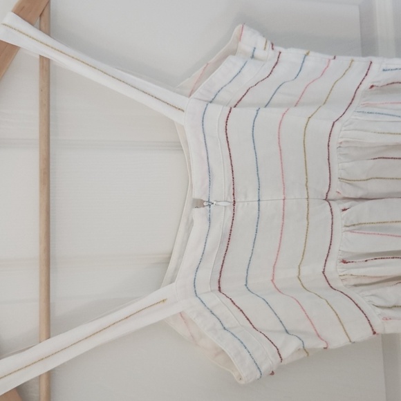 LOFT Cream Colorful Striped Maxi Dress Tiered Striped Flowy Size 4 - Picture 6 of 7